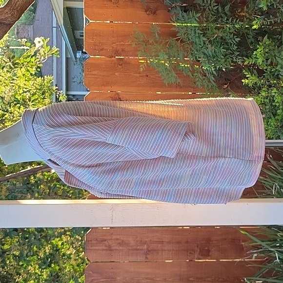 Le Lis Subtle Rainbow Striped Button Down Short Sleeve Top - Picture 9 of 11